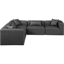 Meridian Cube Charcoal Grey Vegan Leather Modular Sectional IMAGE 4