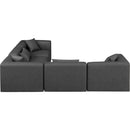 Meridian Cube Charcoal Grey Vegan Leather Modular Sectional IMAGE 5