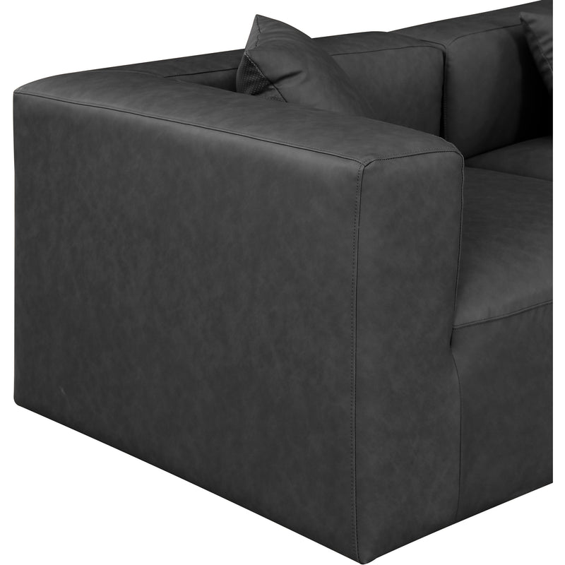 Meridian Cube Charcoal Grey Vegan Leather Modular Sectional IMAGE 6