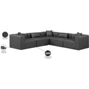 Meridian Cube Charcoal Grey Vegan Leather Modular Sectional IMAGE 9