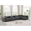 Meridian Cube Charcoal Grey Vegan Leather Modular Sectional IMAGE 2