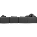 Meridian Cube Charcoal Grey Vegan Leather Modular Sectional IMAGE 3