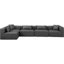 Meridian Cube Charcoal Grey Vegan Leather Modular Sectional IMAGE 4