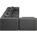 Meridian Cube Charcoal Grey Vegan Leather Modular Sectional IMAGE 5