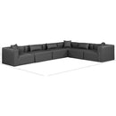 Meridian Cube Charcoal Grey Vegan Leather Modular Sectional IMAGE 10