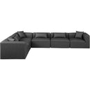 Meridian Cube Charcoal Grey Vegan Leather Modular Sectional IMAGE 3