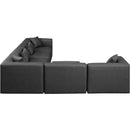 Meridian Cube Charcoal Grey Vegan Leather Modular Sectional IMAGE 4