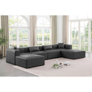 Meridian Cube Charcoal Grey Vegan Leather Modular Sectional IMAGE 2