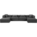 Meridian Cube Charcoal Grey Vegan Leather Modular Sectional IMAGE 4