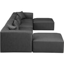 Meridian Cube Charcoal Grey Vegan Leather Modular Sectional IMAGE 5