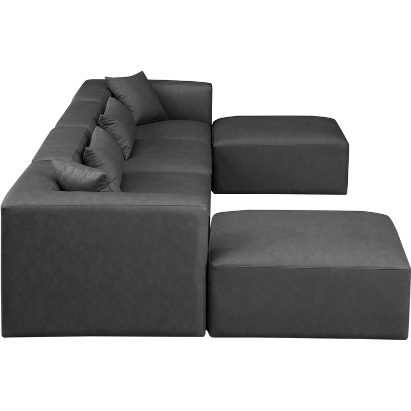Meridian Cube Charcoal Grey Vegan Leather Modular Sectional IMAGE 5