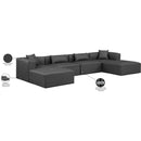 Meridian Cube Charcoal Grey Vegan Leather Modular Sectional IMAGE 8