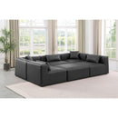 Meridian Cube Charcoal Grey Vegan Leather Modular Sectional IMAGE 2
