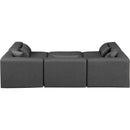 Meridian Cube Charcoal Grey Vegan Leather Modular Sectional IMAGE 3