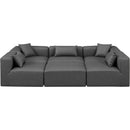 Meridian Cube Charcoal Grey Vegan Leather Modular Sectional IMAGE 4