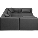 Meridian Cube Charcoal Grey Vegan Leather Modular Sectional IMAGE 5