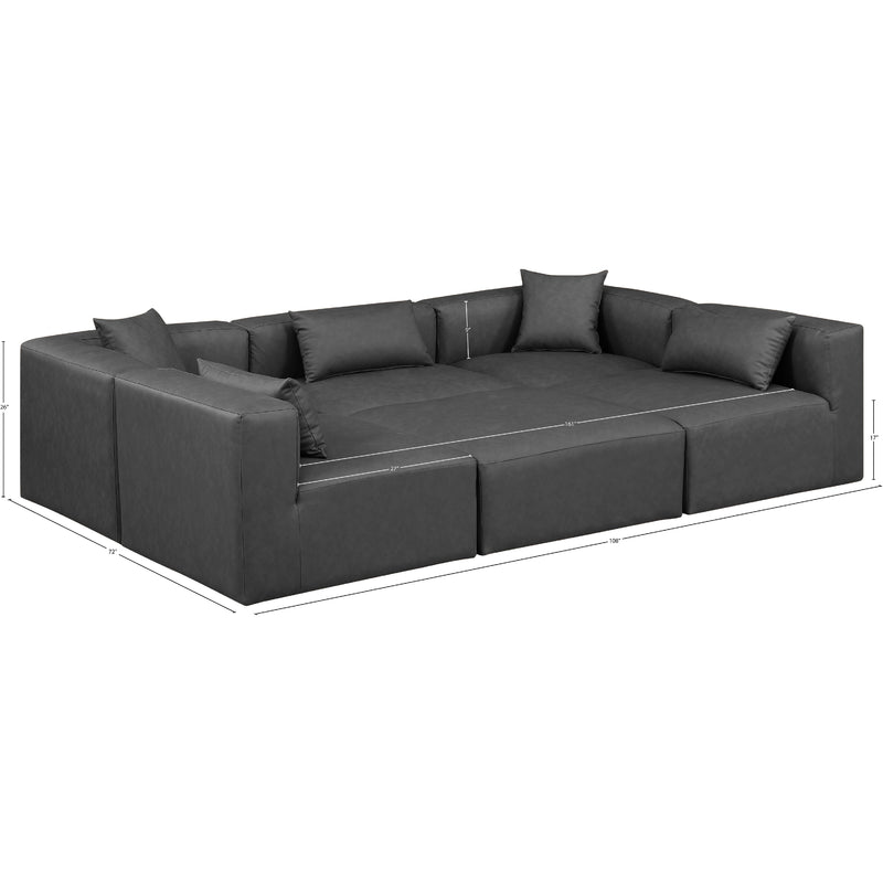 Meridian Cube Charcoal Grey Vegan Leather Modular Sectional IMAGE 8