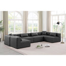 Meridian Cube Charcoal Grey Vegan Leather Modular Sectional IMAGE 2