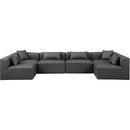 Meridian Cube Charcoal Grey Vegan Leather Modular Sectional IMAGE 4