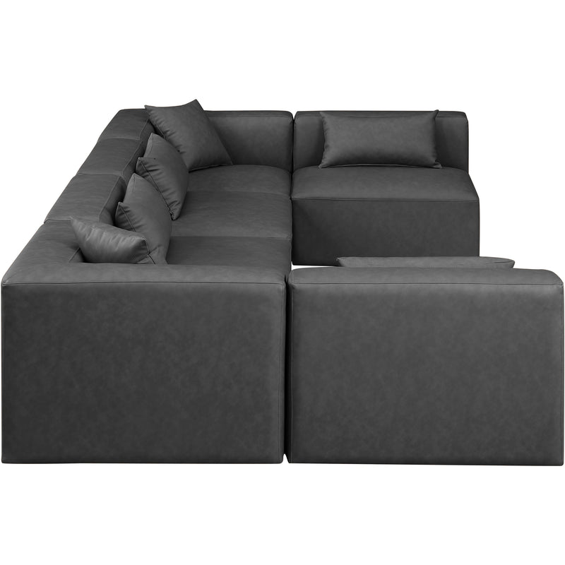 Meridian Cube Charcoal Grey Vegan Leather Modular Sectional IMAGE 5