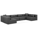 Meridian Cube Charcoal Grey Vegan Leather Modular Sectional IMAGE 9