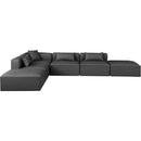 Meridian Cube Charcoal Grey Vegan Leather Modular Sectional IMAGE 3