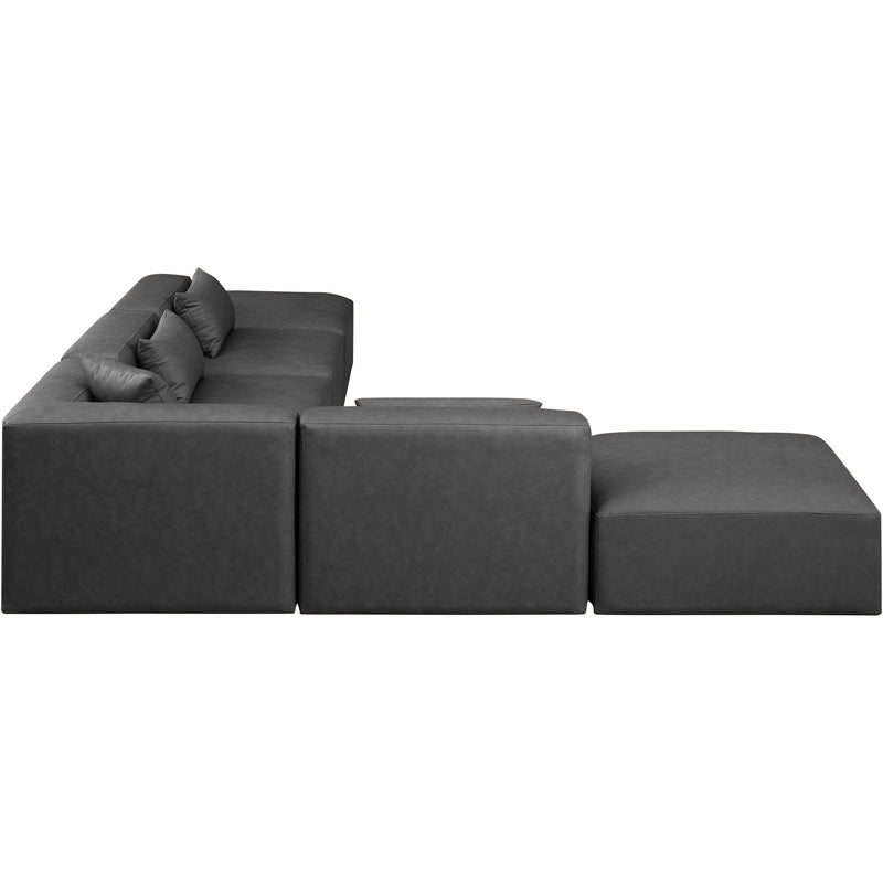 Meridian Cube Charcoal Grey Vegan Leather Modular Sectional IMAGE 4