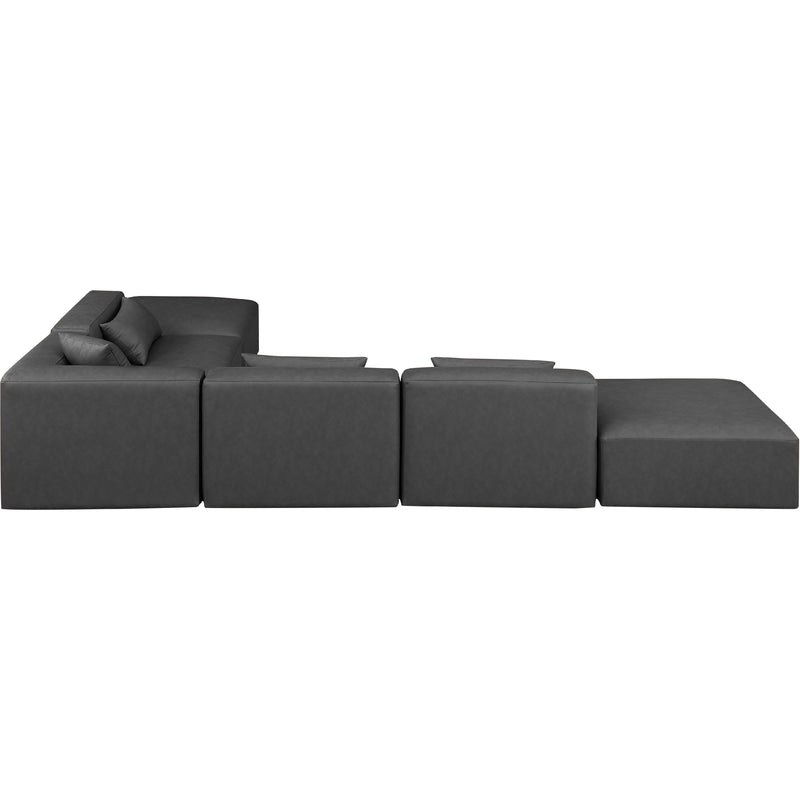 Meridian Cube Charcoal Grey Vegan Leather Modular Sectional IMAGE 5