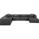 Meridian Cube Charcoal Grey Vegan Leather Modular Sectional IMAGE 3