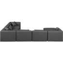 Meridian Cube Charcoal Grey Vegan Leather Modular Sectional IMAGE 5
