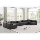 Meridian Cube Charcoal Grey Vegan Leather Modular Sectional IMAGE 2