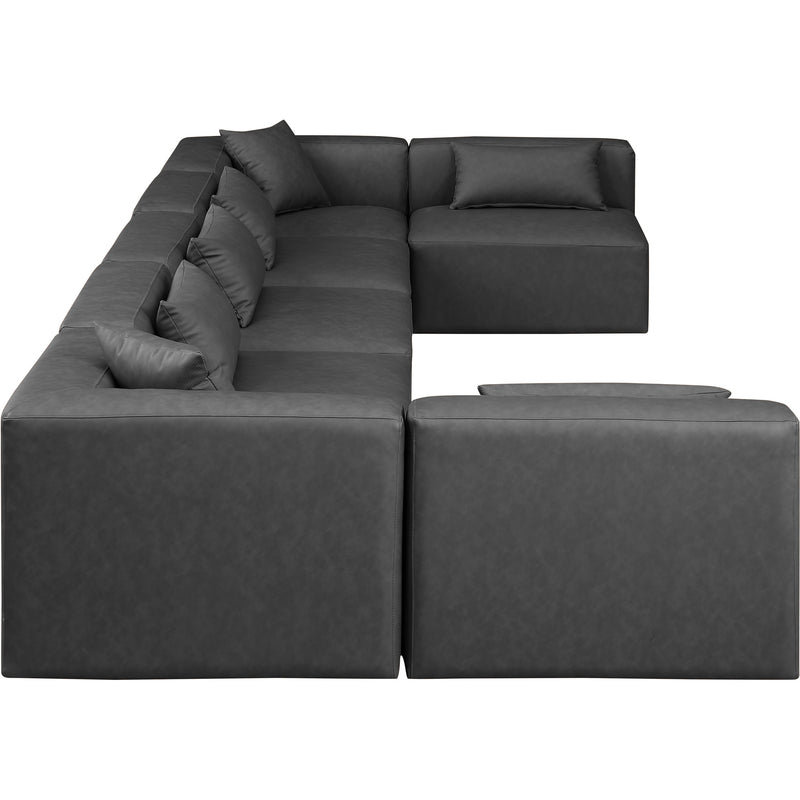 Meridian Cube Charcoal Grey Vegan Leather Modular Sectional IMAGE 5