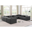 Meridian Cube Charcoal Grey Vegan Leather Modular Sectional IMAGE 2