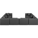 Meridian Cube Charcoal Grey Vegan Leather Modular Sectional IMAGE 3