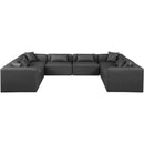 Meridian Cube Charcoal Grey Vegan Leather Modular Sectional IMAGE 4