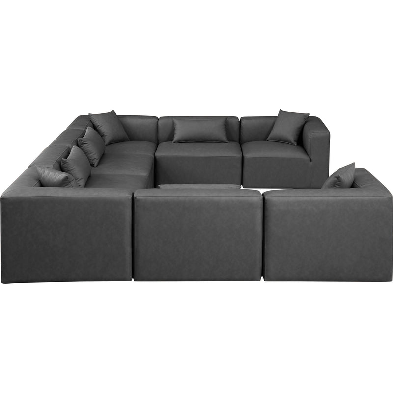 Meridian Cube Charcoal Grey Vegan Leather Modular Sectional IMAGE 5