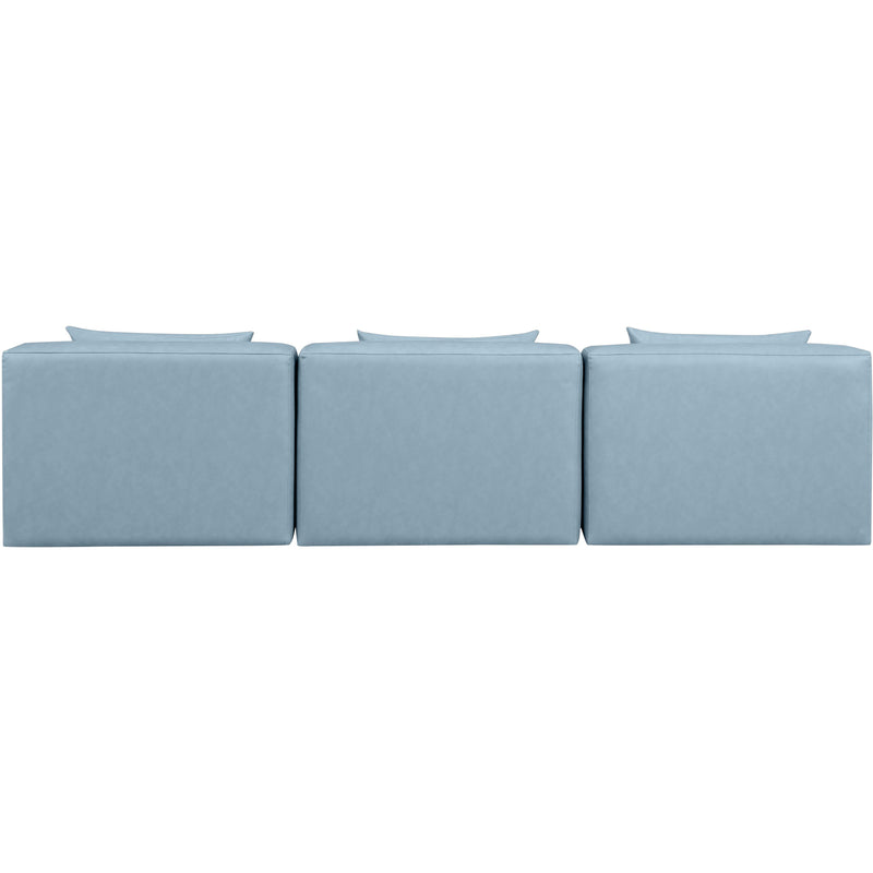 Meridian Cube Light Blue Vegan Leather Modular Sofa IMAGE 3