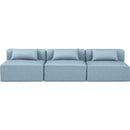 Meridian Cube Light Blue Vegan Leather Modular Sofa IMAGE 4
