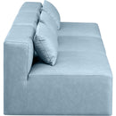 Meridian Cube Light Blue Vegan Leather Modular Sofa IMAGE 5