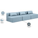 Meridian Cube Light Blue Vegan Leather Modular Sofa IMAGE 8