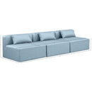 Meridian Cube Light Blue Vegan Leather Modular Sofa IMAGE 9