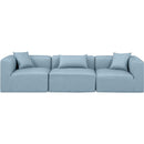 Meridian Cube Light Blue Vegan Leather Modular Sofa IMAGE 4