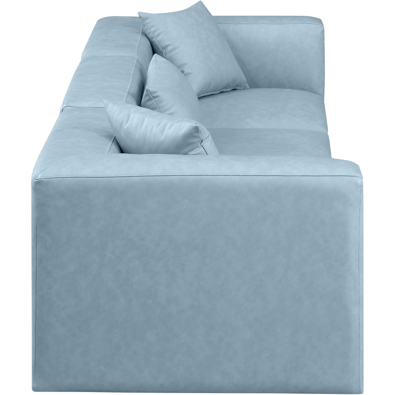 Meridian Cube Light Blue Vegan Leather Modular Sofa IMAGE 5