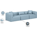 Meridian Cube Light Blue Vegan Leather Modular Sofa IMAGE 9