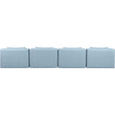 Meridian Cube Light Blue Vegan Leather Modular Sofa IMAGE 3