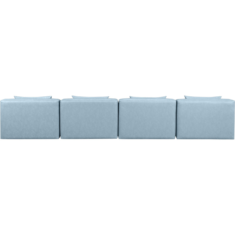 Meridian Cube Light Blue Vegan Leather Modular Sofa IMAGE 3