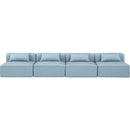 Meridian Cube Light Blue Vegan Leather Modular Sofa IMAGE 4