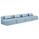 Meridian Cube Light Blue Vegan Leather Modular Sofa IMAGE 9