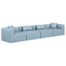 Meridian Cube Light Blue Vegan Leather Modular Sofa IMAGE 10