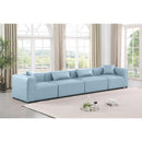 Meridian Cube Light Blue Vegan Leather Modular Sofa IMAGE 2